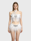 Moonlit Plume — White Feather Rave Set