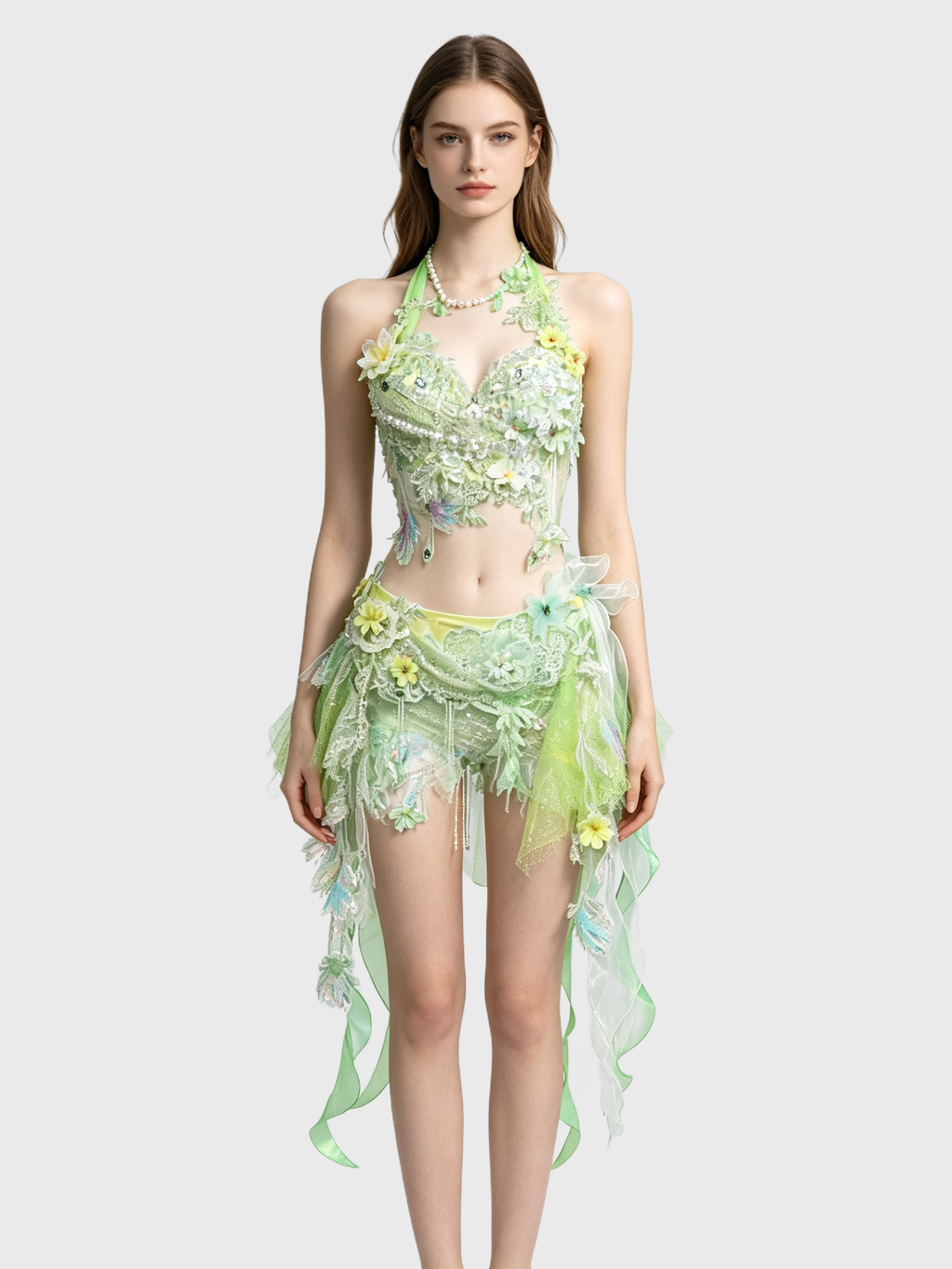 Emerald Enchanted — Green Flower Fairy Set