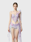Lavender Stardust — Purple One-Shoulder Fairy Set