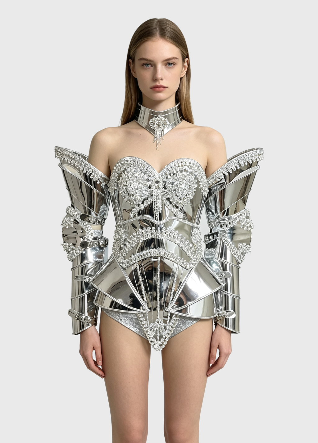 Chrome Valkyrie — Mirror Armour Rave Set