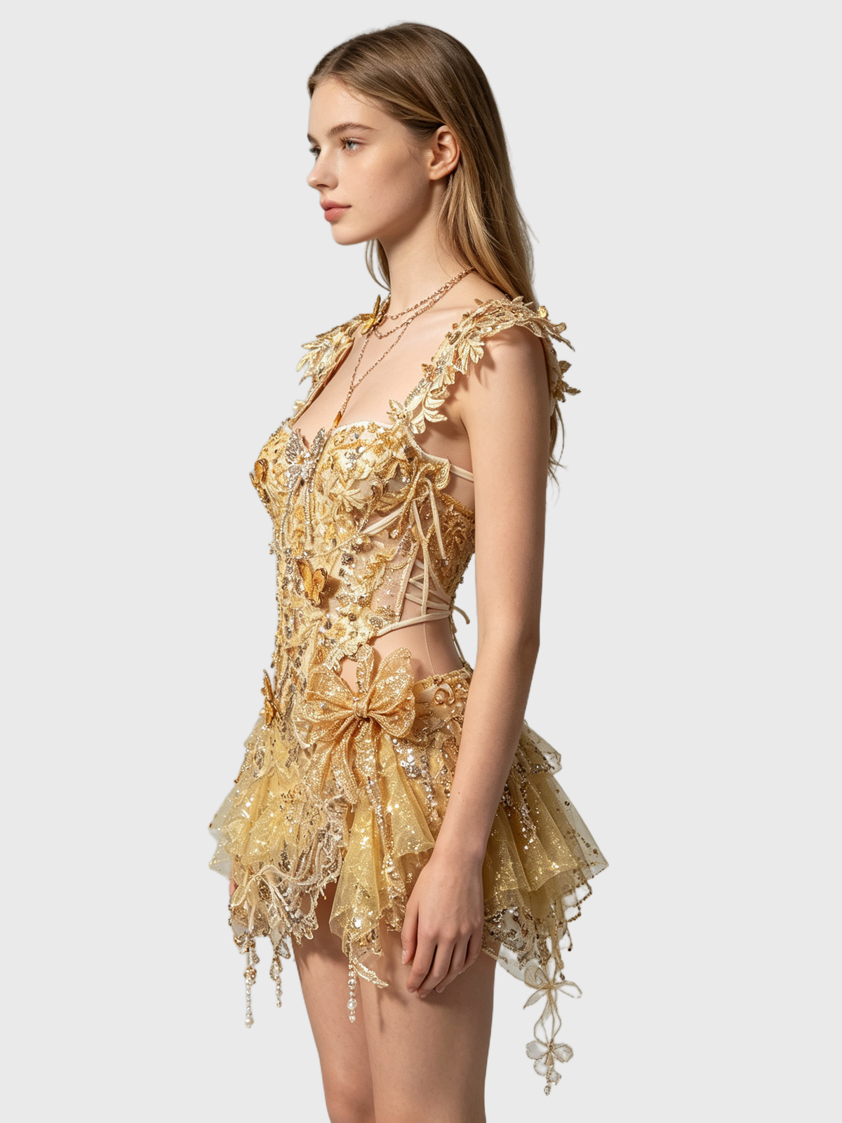Gilded Butterfly — Gold Sequin Dress