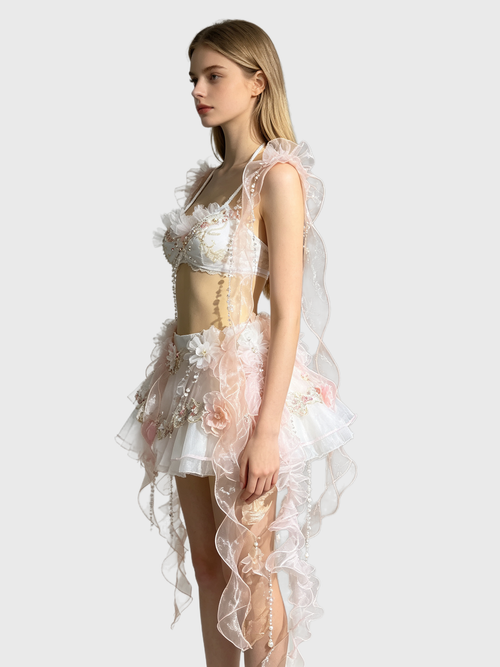 Candy Bride — Pink Ombre Flower Tutu Set