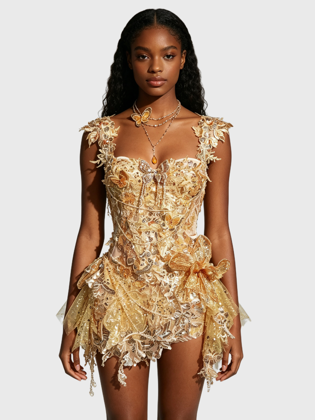 Gilded Butterfly — Gold Sequin Dress