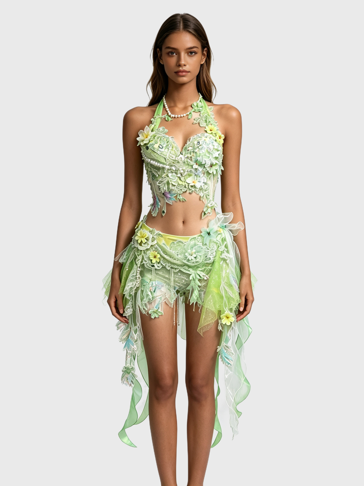 Emerald Enchanted — Green Flower Fairy Set