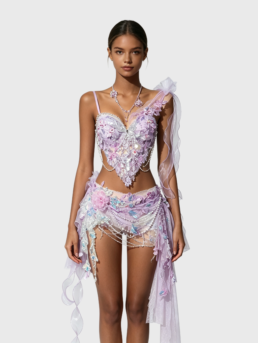 Lavender Stardust — Purple One-Shoulder Fairy Set
