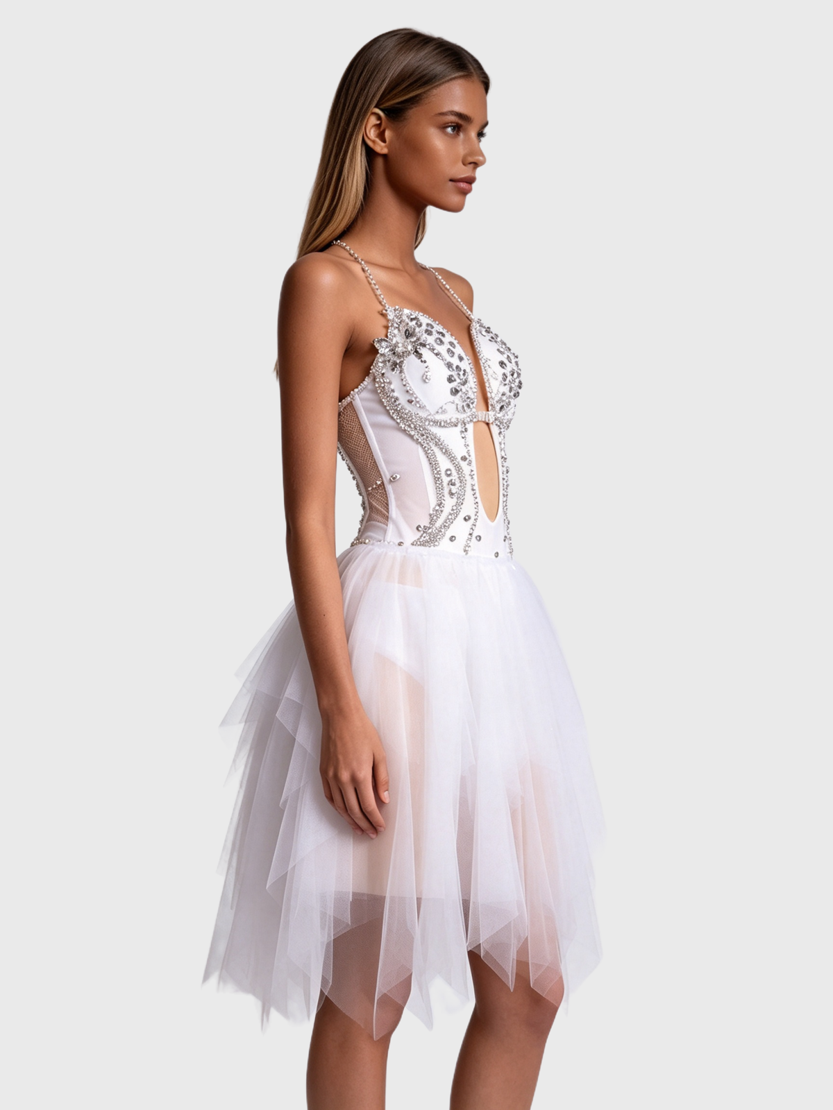 Silver Mist — Rhinestone Halter Fairy Set